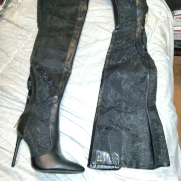 So Me "Katty" OTK mesh stripper thigh high boots - Picture 1 of 9
